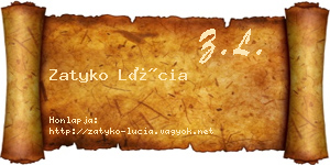 Zatyko Lúcia névjegykártya